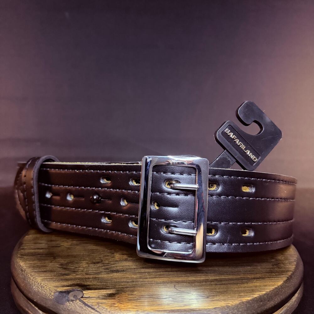 Safariland Duty Belt Size 34" 87 Plain Black 4 Row Stitched Leather 2.25" Wide